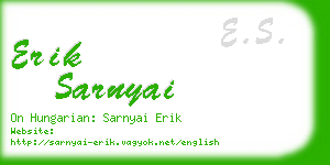 erik sarnyai business card